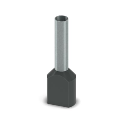 Phoenix Contact, AI-TWIN 2X 6 - 18 BK Insulated Bootlace Ferrule, 18mm Pin Length, 4.9mm Pin Diameter, Black