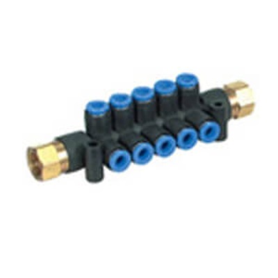 SMC KM 2 Outlet Pneumatic Manifold Fitting Push In 8 mm Rc 3/8