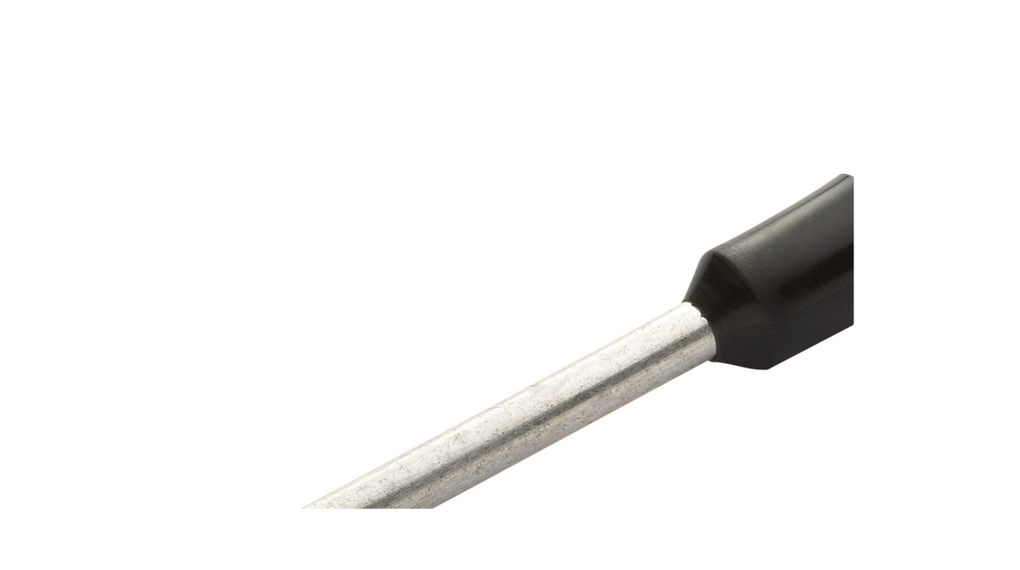 RND, RND 465 Insulated Bootlace Ferrule, 20mm Pin Length, 3.5mm Pin Diameter, Black