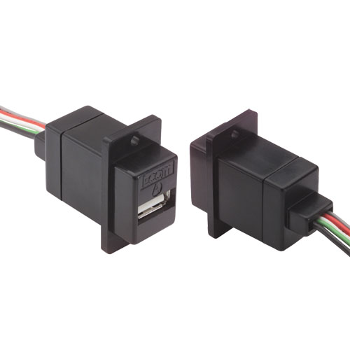 L-Com Straight, Panel Mount, Plug- Single Port Type Type A USB Connector