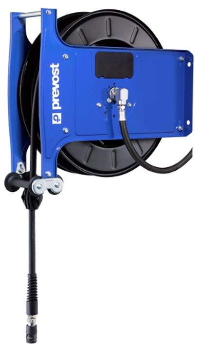 PREVOST Wall Mounted 20m Air Hose Reel, 13mm Inner Diameter, 20mm Outer Diameter, 1000L/min Flow Rate