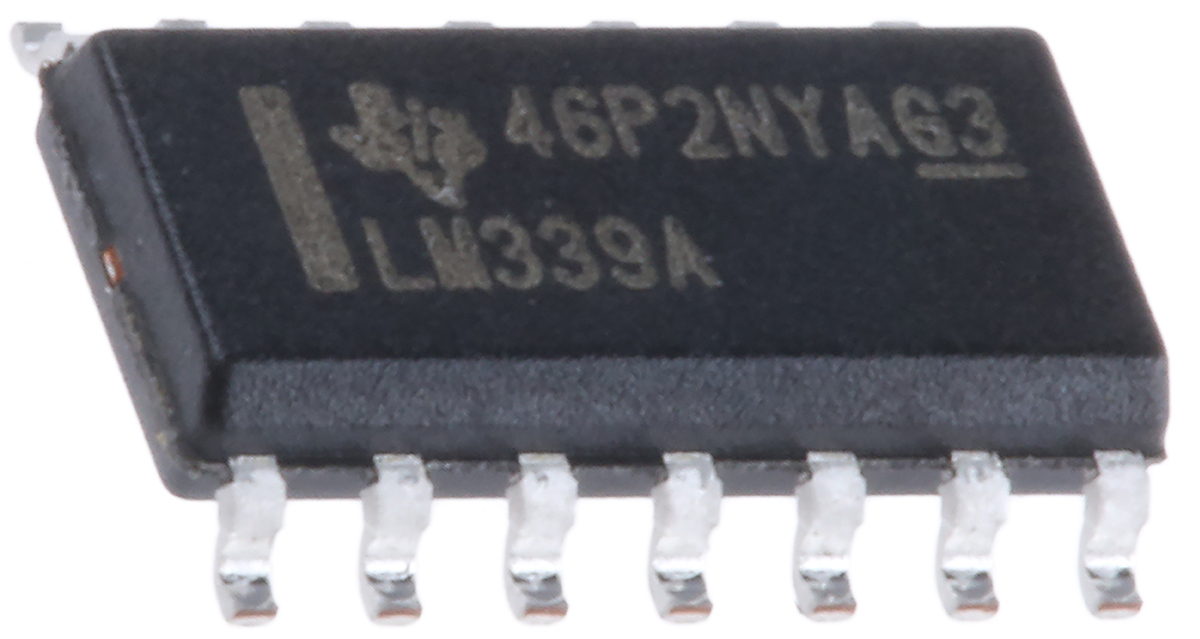 LM339ADR Texas Instruments, Quad Comparator, Open Collector O/P, 1.3μs 3 → 28 V 14-Pin SOIC