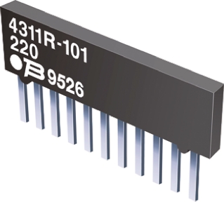 Bourns, 4300R 100kΩ ±2% Bussed Resistor Array, 8 Resistors, 1.13W total, SIP, Through Hole