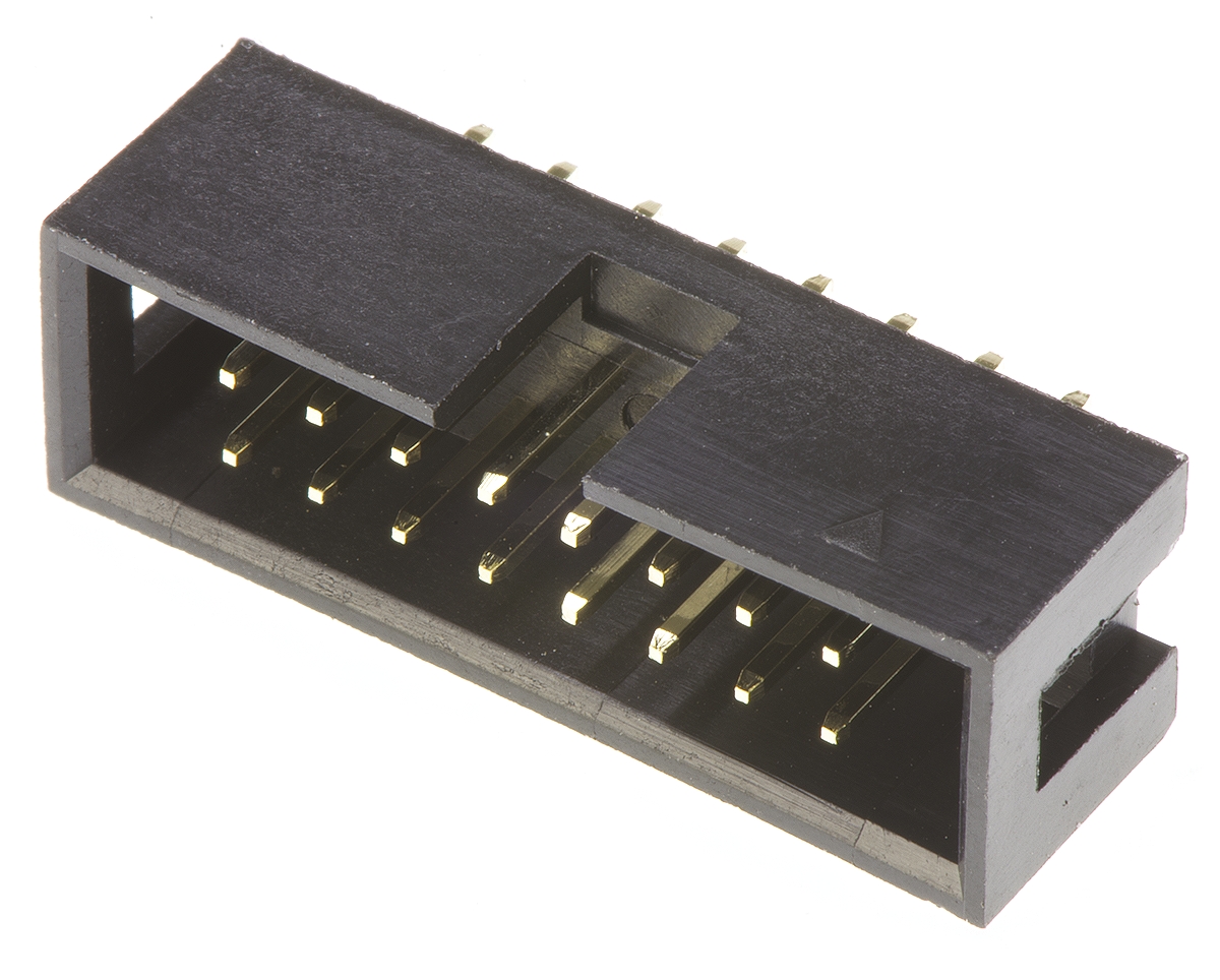 Amphenol Communications Solutions T821 Series PCB Header, 16 Contact(s), 2.54 mm Pitch, 2 Row, Shrouded