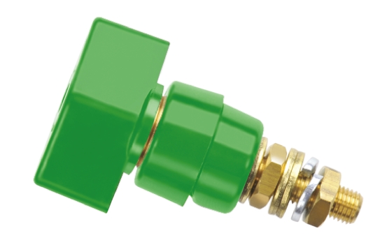 Schutzinger 4mm Green Terminal Post, 1kV, 63A, M6 x 0.75 Thread