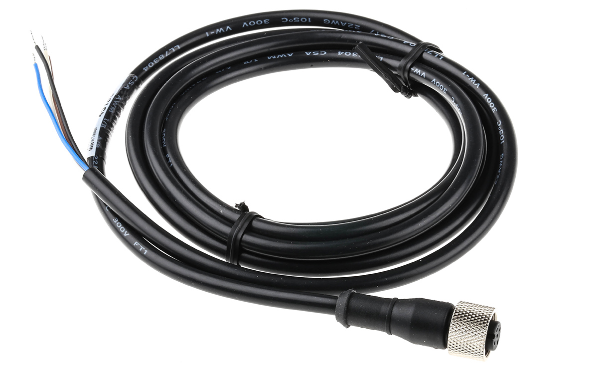 Banner Female 4 way M12 to Free End Sensor Actuator Cable, 2 m