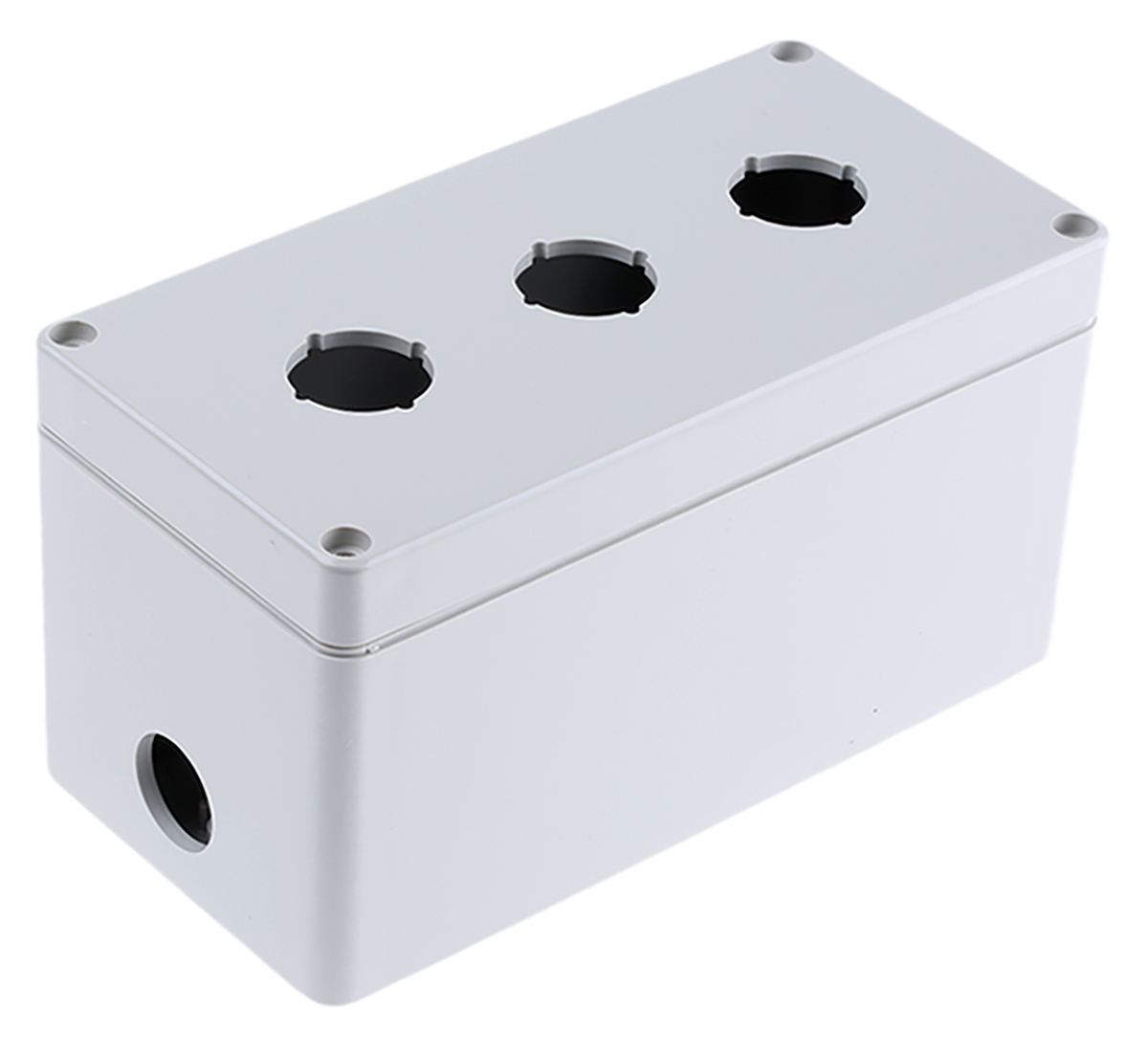 Bopla Light Grey Plastic Euromas Push Button Enclosure - 3 Hole 22mm Diameter