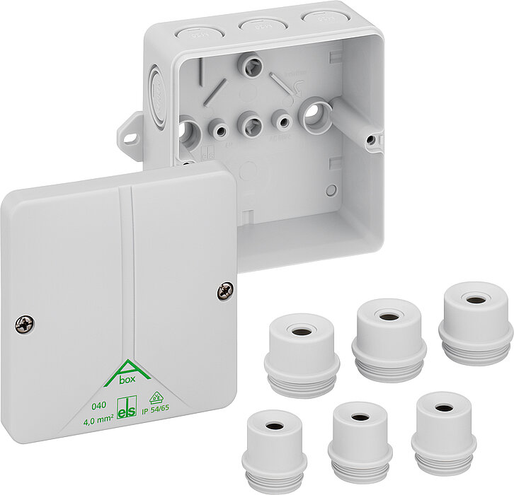 Spelsberg Abox m 040 Series Grey Polystyrene Junction Box, IP54, IP65, 0 Terminals, 94 x 94 x 57mm
