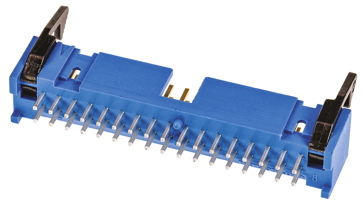 TE Connectivity AMP-LATCH Series Straight Through Hole PCB Header, 34 Contact(s), 2.54 mm Pitch, 2 Row, Shrouded