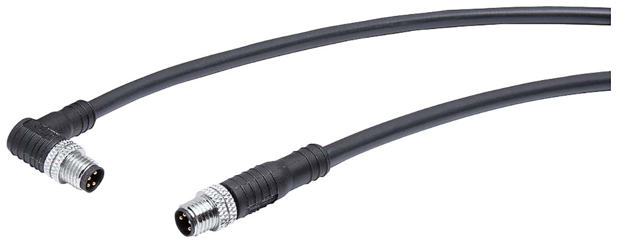 Siemens Male 4 way M8 to Male 4 way M8 Sensor Actuator Cable, 3 m