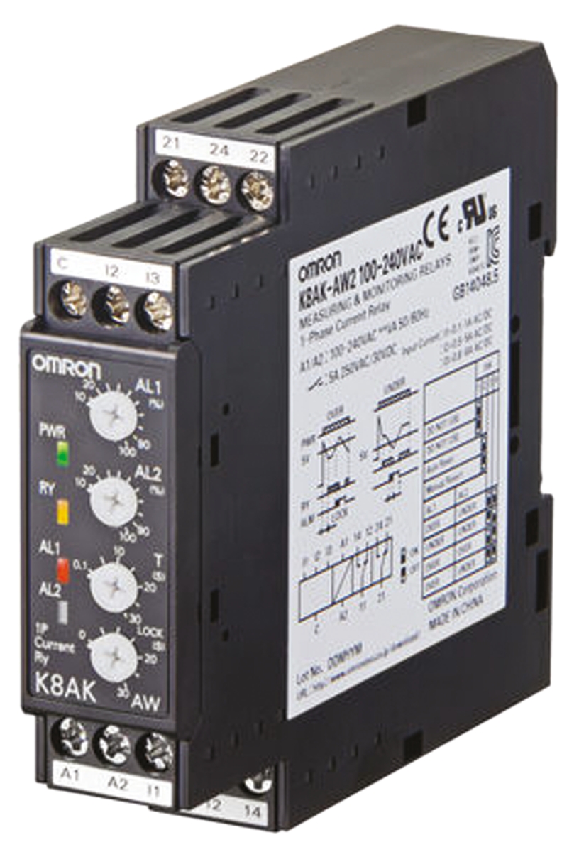 Omron Current Monitoring Relay, 1 Phase, SPDT, DIN Rail