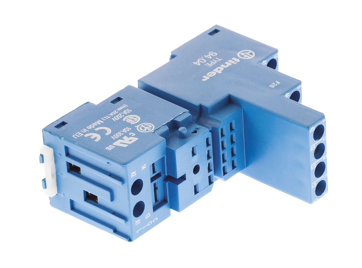Finder 94 14 Pin 250V ac Screw Fitting Relay Socket, for use with 55.34, 85.04, 55.32 Series Relay