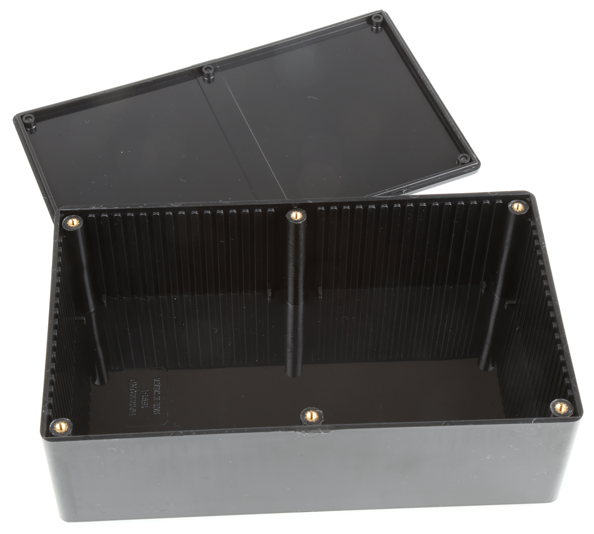 Hammond 1591 Series Black Flame Retardant ABS Enclosure, IP54, Flanged, Black Lid, 191 x 110 x 61mm