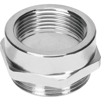 Festo, Conduit Fitting, M40, Nickel Plated Brass, Silver