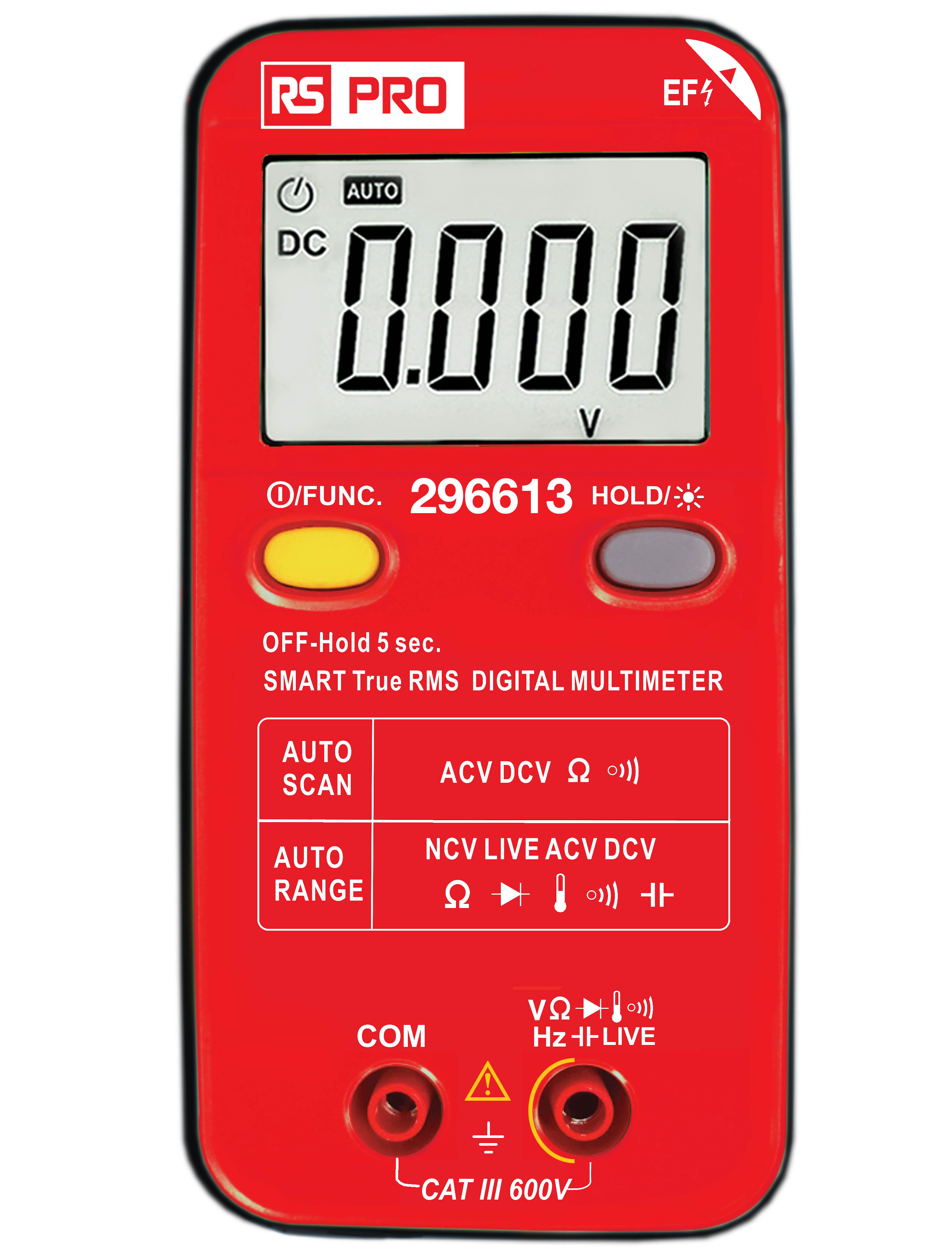 RS PRO Digital, LCD Digital Multimeter, 10A dc Max, 600V ac Max - RS Calibrated