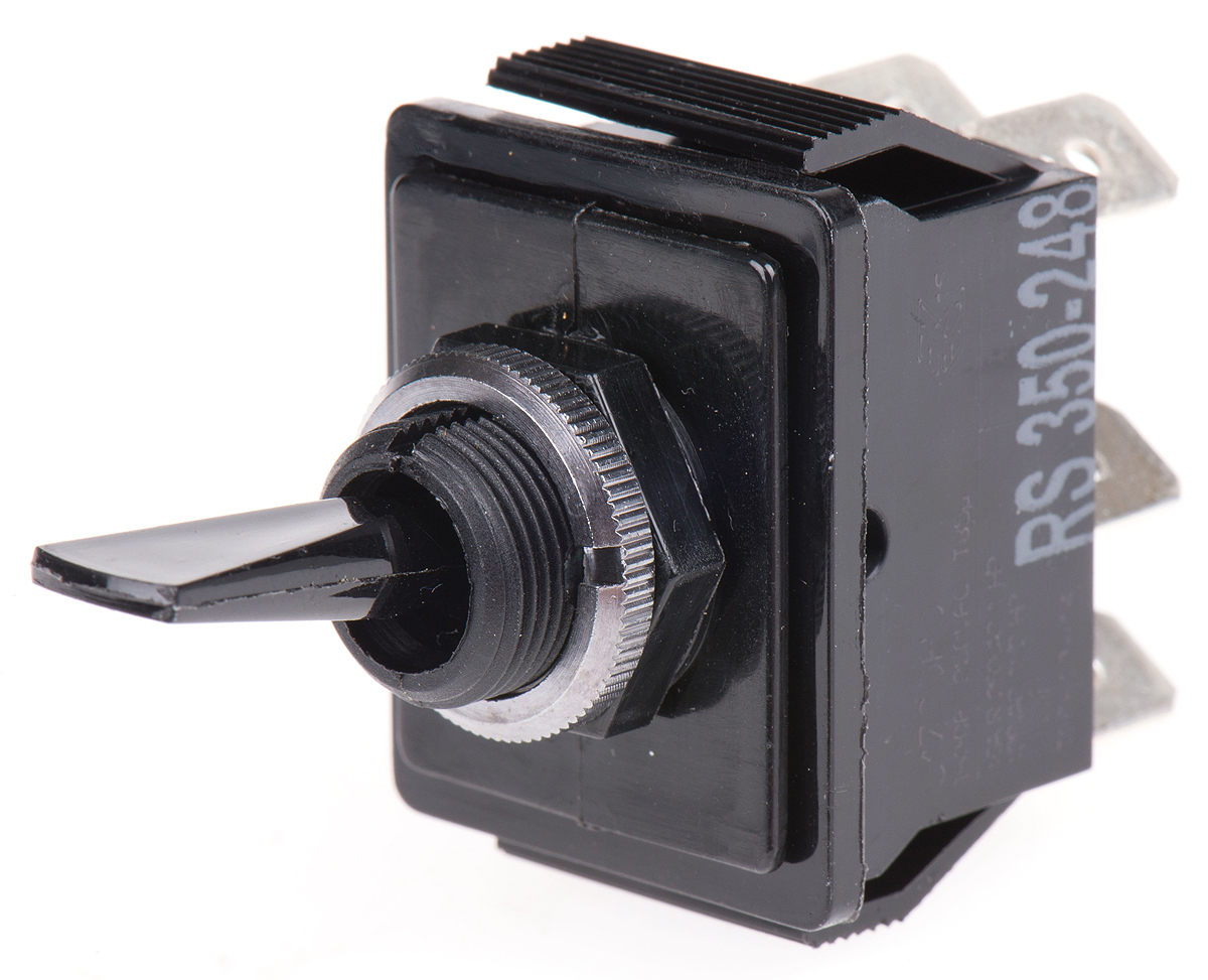 Arcolectric (Bulgin) Ltd Toggle Switch, Panel Mount, On-Off, DPDT, Tab Terminal