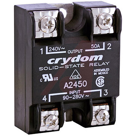 Sensata Crydom 1 Series Solid State Relay, 50 A rms Load, Panel Mount, 280 V rms Load, 280 V rms Control