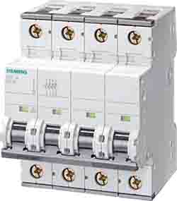 Siemens SENTRON 5SY6 MCB, 4P, 32A Curve C, 400V AC, 72V DC, 5 kA Breaking Capacity