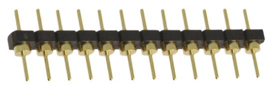 Samtec BBL Series Straight Through Hole Pin Header, 12 Contact(s), 2.54 mm Pitch, 1 Row, Unshrouded