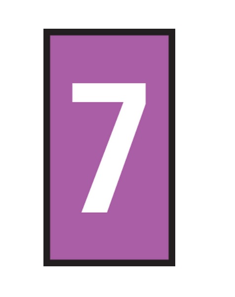 HellermannTyton WIC Snap On Clip On Cable Marker, Violet, Pre-printed "7", 2 → 2.8mm Cable, for Cables and