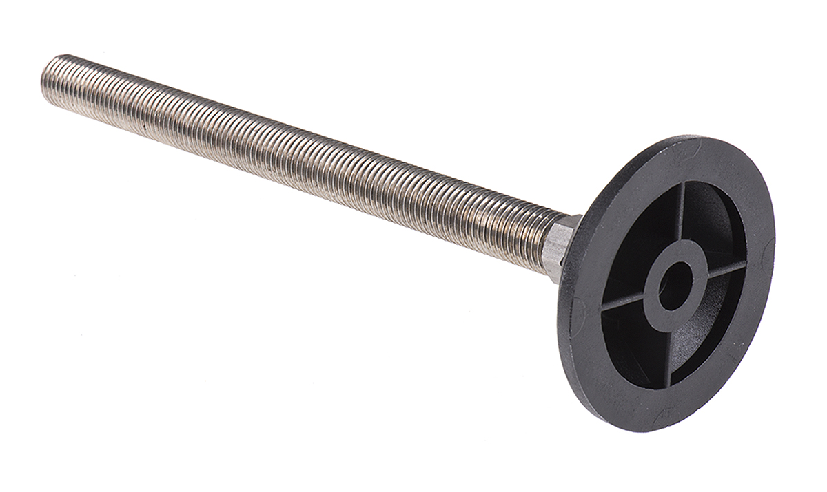 Nu-Tech Engineering M16 PA Reinforced Nylon Adjustable Foot, 1500kg Static Load Capacity 10° Tilt Angle