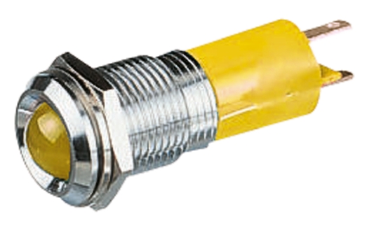 CML Innovative Technologies Yellow Panel Mount Indicator, 12V, 14mm Mounting Hole Size