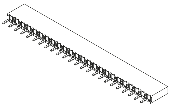 Samtec BCS Series Straight Through Hole Mount PCB Socket, 24-Contact, 1-Row, 2.54mm Pitch, Solder Termination