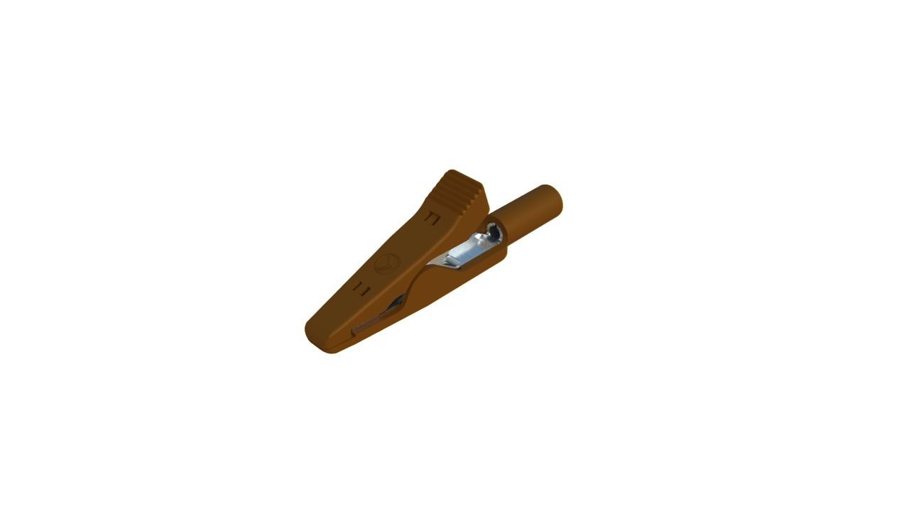 Hirschmann Test & Measurement Alligator Clip 2 mm Connection, Stainless Steel Contact, 6A, Brown