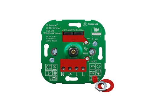 Bodo Ehmann 2 Way 1 Gang Rotary Lever LED Dimmer, 230V, 160W