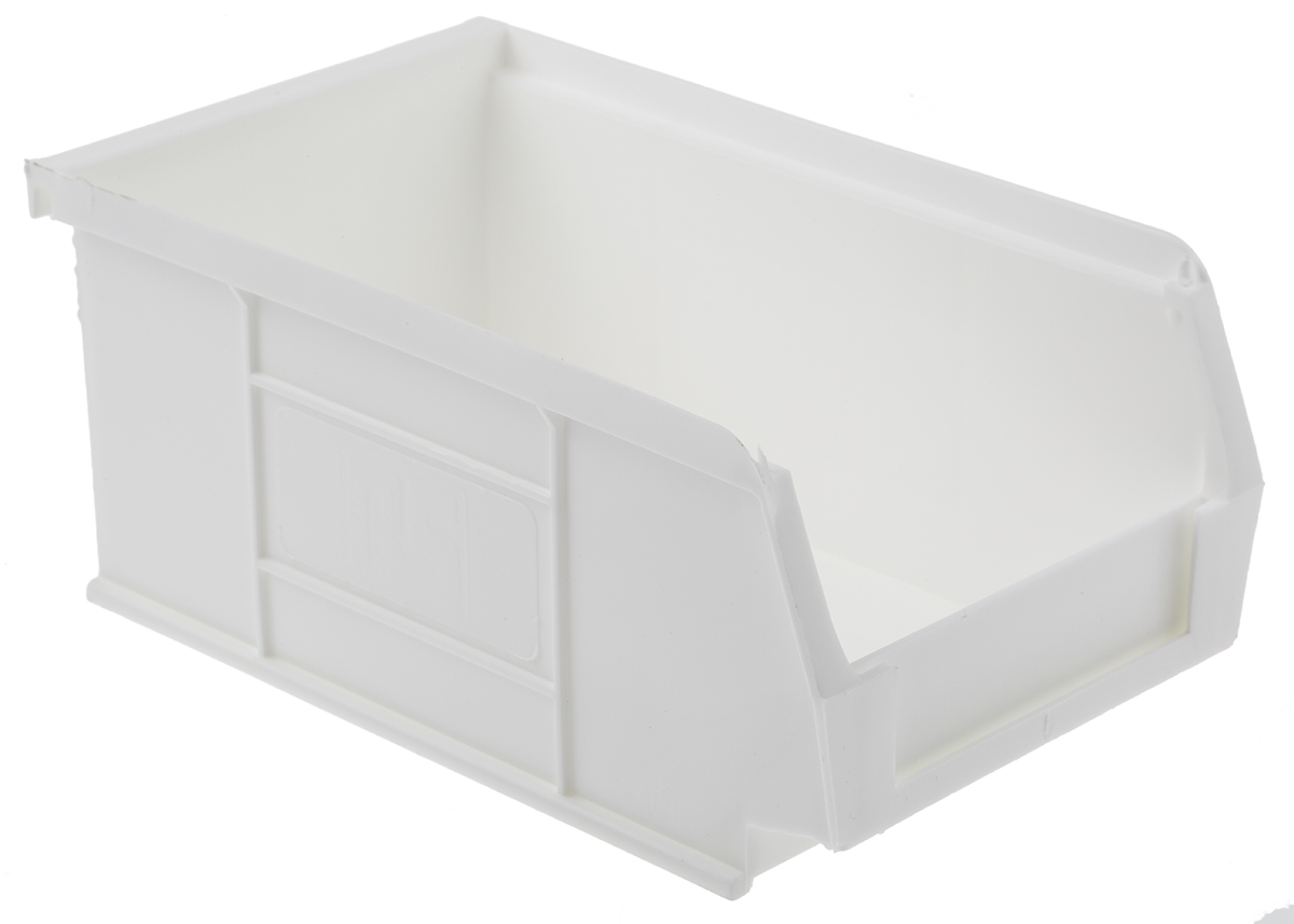 RS PRO PP Storage Bin, 167mm x 101mm x 76mm, White