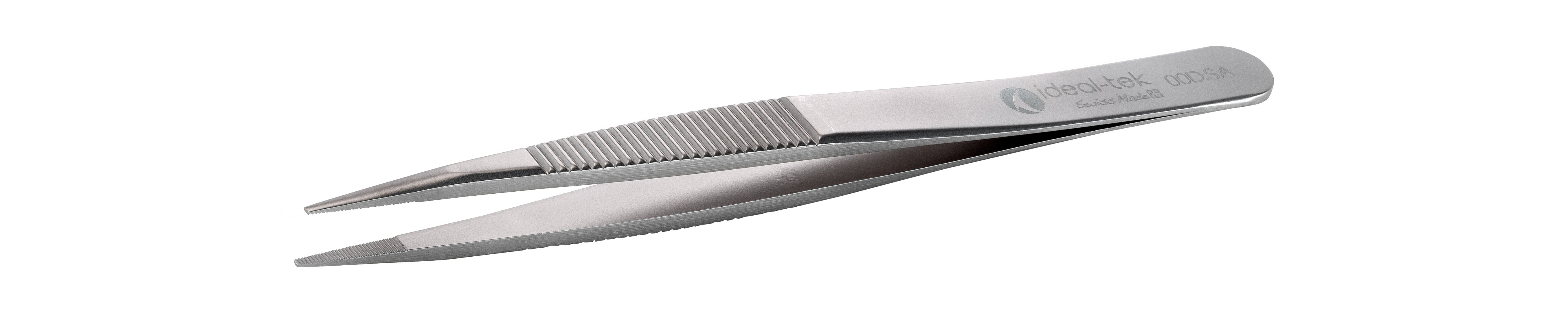 ideal-tek 120 mm, Stainless Steel, Serrated, Tweezers