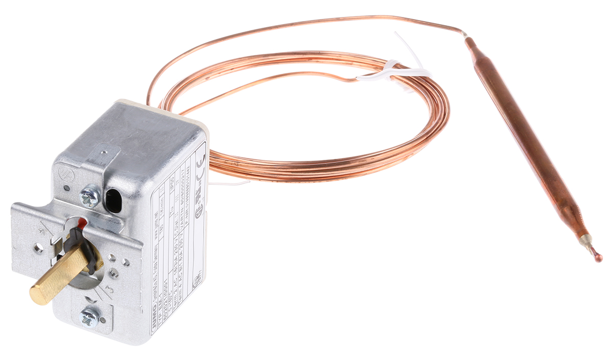 Jumo Capillary Thermostat, +150°C Max, SPST, Automatic Reset, Panel Mount
