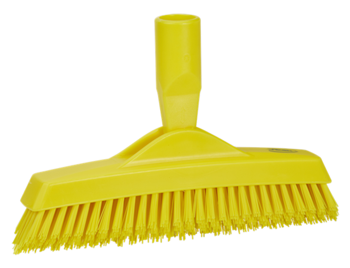 Vikan Very Hard Bristle Yellow Scrubbing Brush, 40mm bristle length, Polyester bristle material