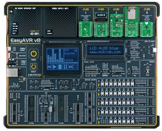 MikroElektronika EasyAVR v8 Communication Board for Industrial Use 8MHz MIKROE-6232