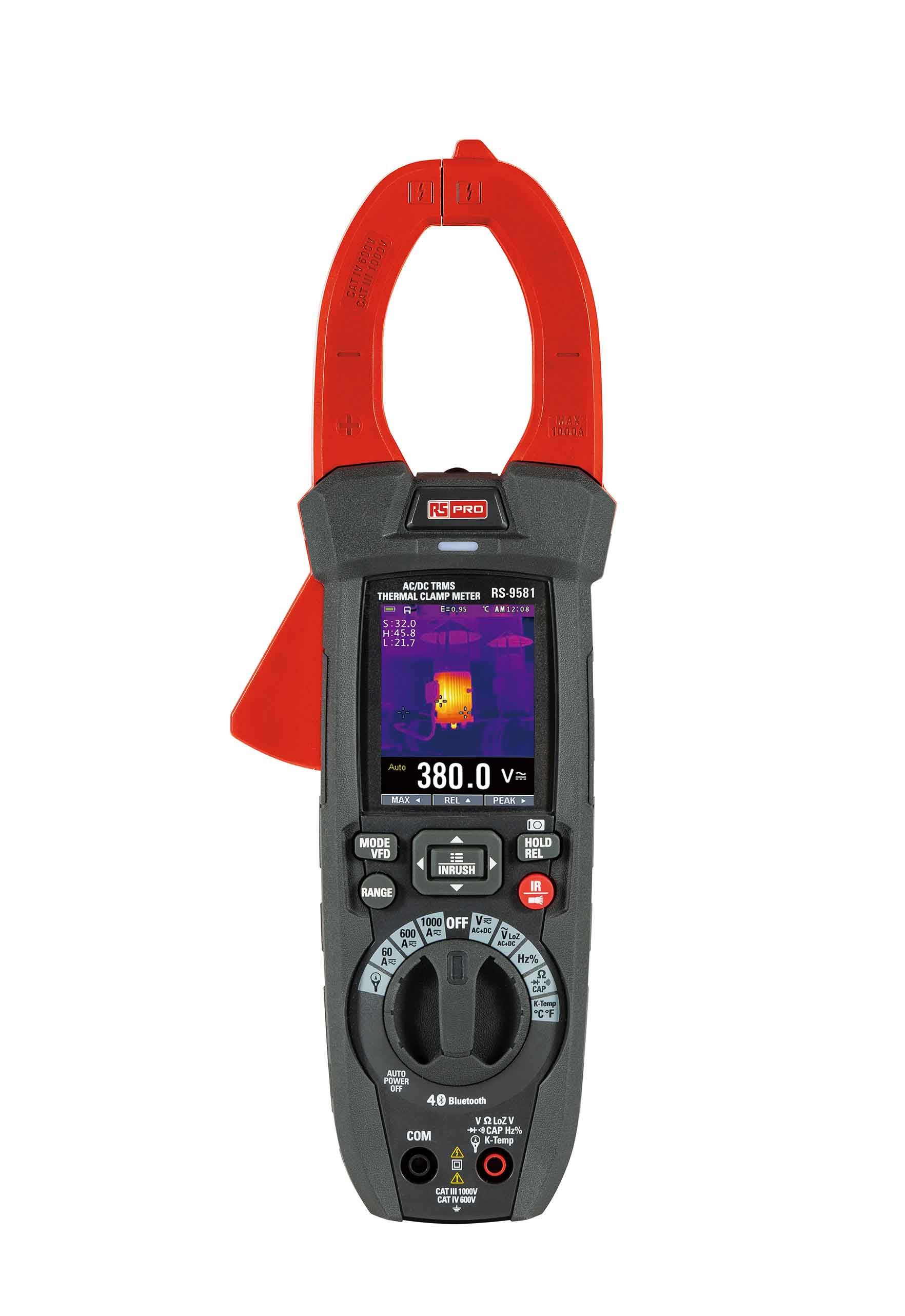 RS PRO DT-9581 Clamp Meters Bluetooth, 1000A dc, Max Current 1000A ac CAT III 600V With RS Calibration