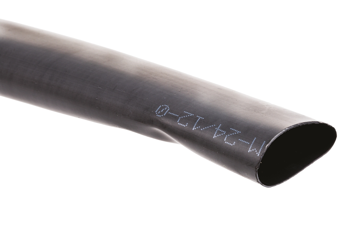 TE Connectivity Heat Shrink Tubing, Black 24mm Sleeve Dia. x 1.2m Length 2:1 Ratio, ZHTM Series