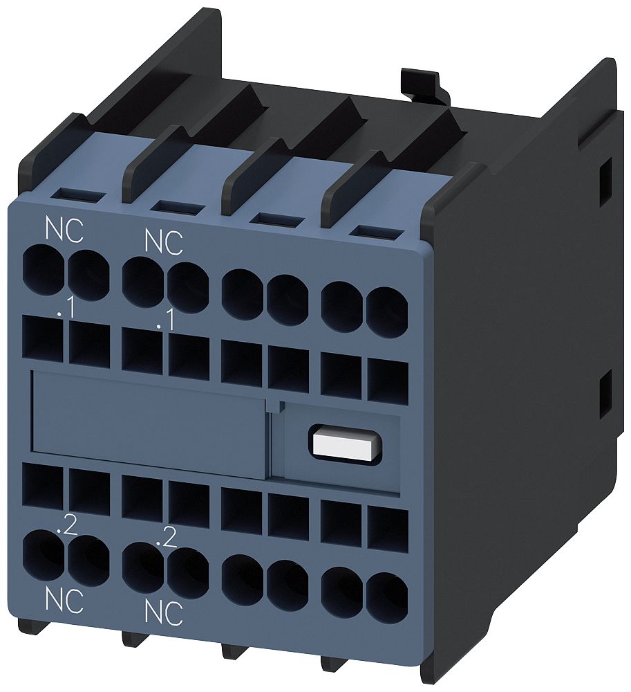 Siemens Auxiliary Contact, 2 Contact, 2NC, Snap-on, SIRIUS 3RH