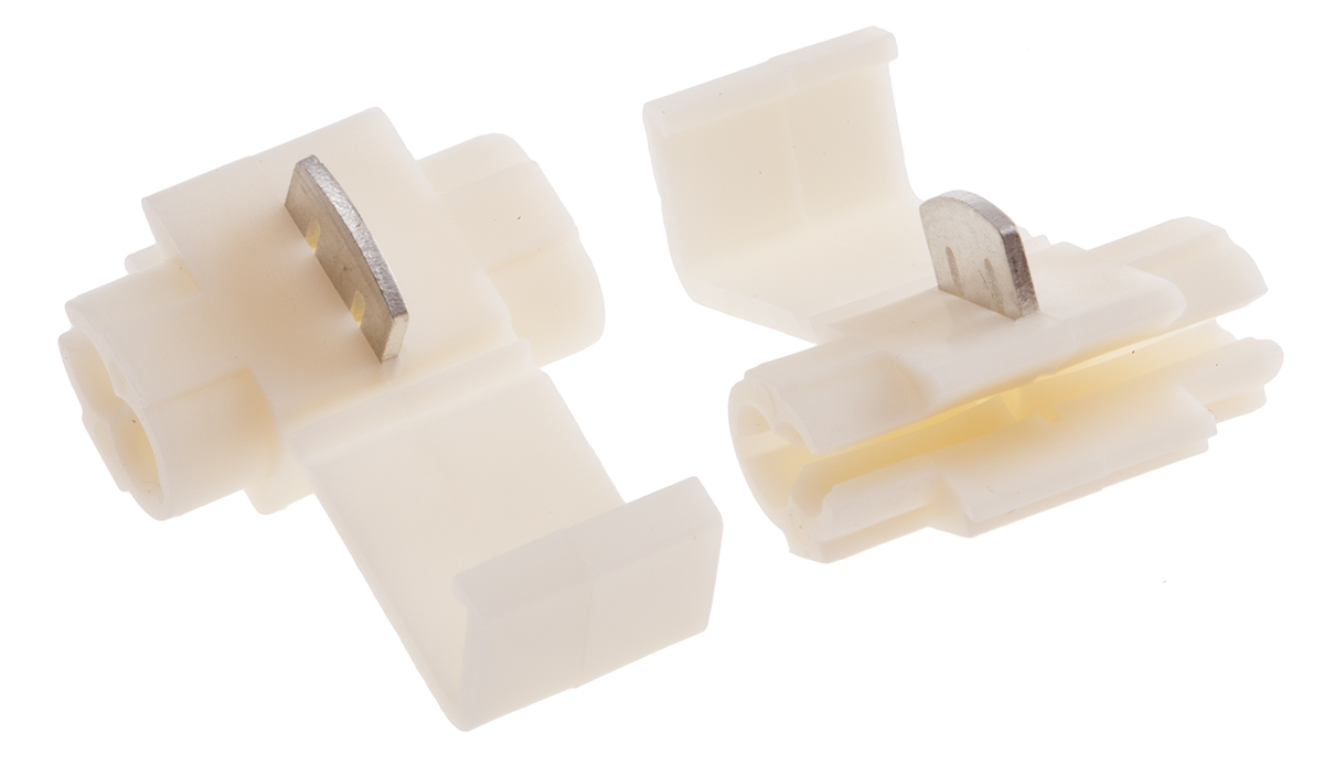 RS PRO Tap Splice Connector, White, Insulated 18 → 14 AWG