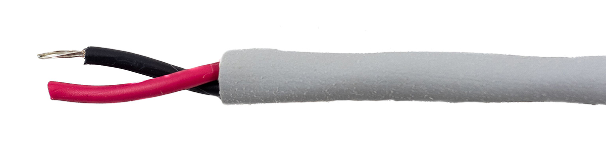 Alpha Wire Ecogen Ecocable Mini Control Cable, 2 Cores, 0.38 mm² 22 AWG, Unscreened, 30 m, Grey Modified Polyphenylene