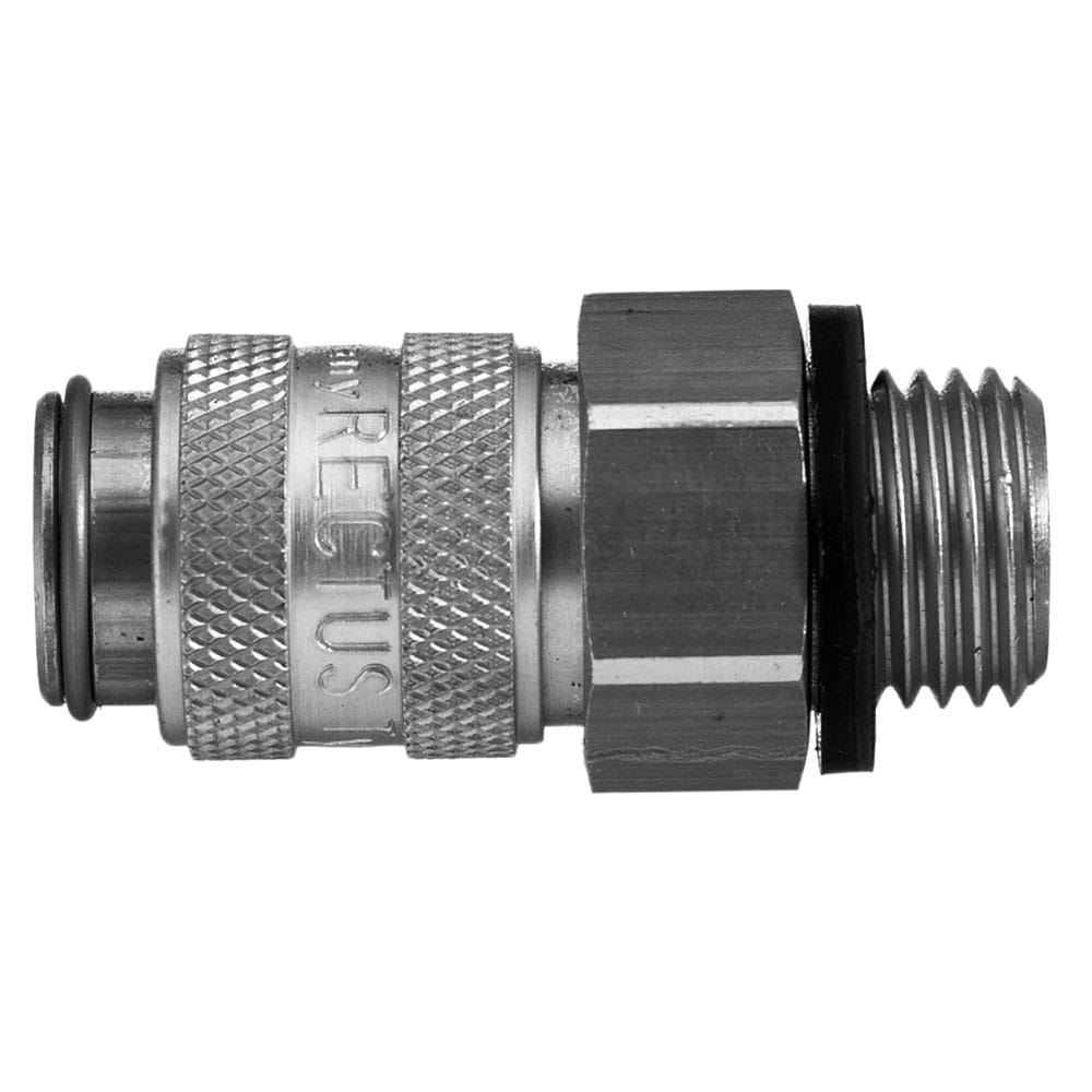 Legris Nickel Plated Brass Female Pneumatic Quick Connect Coupling, 1/4 in Male 16mm Female Thread