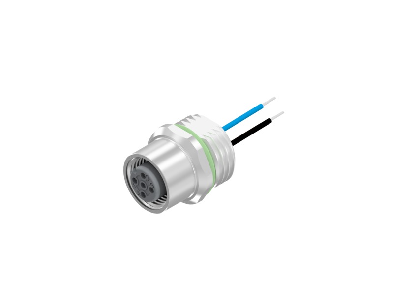CONEC Circular Connector, 4 Contacts, Panel, M12 Connector, Socket, Female, IP67, SAL12 Series