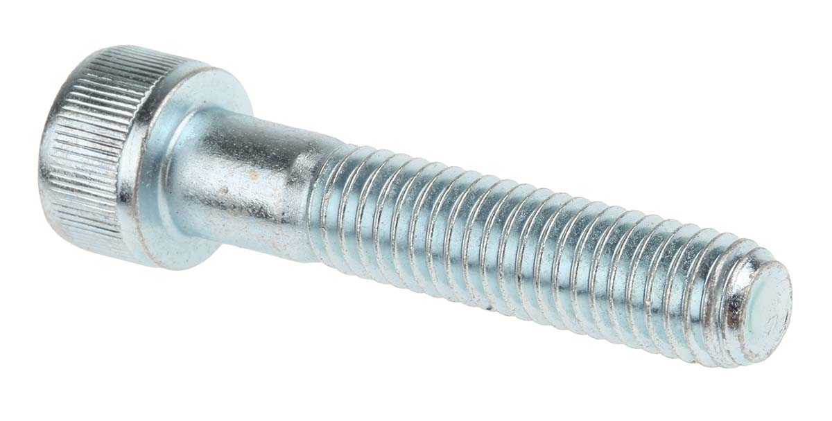 RS PRO Bright Zinc Plated Steel Hex Socket Cap Screw, DIN 912, M8 x 40mm