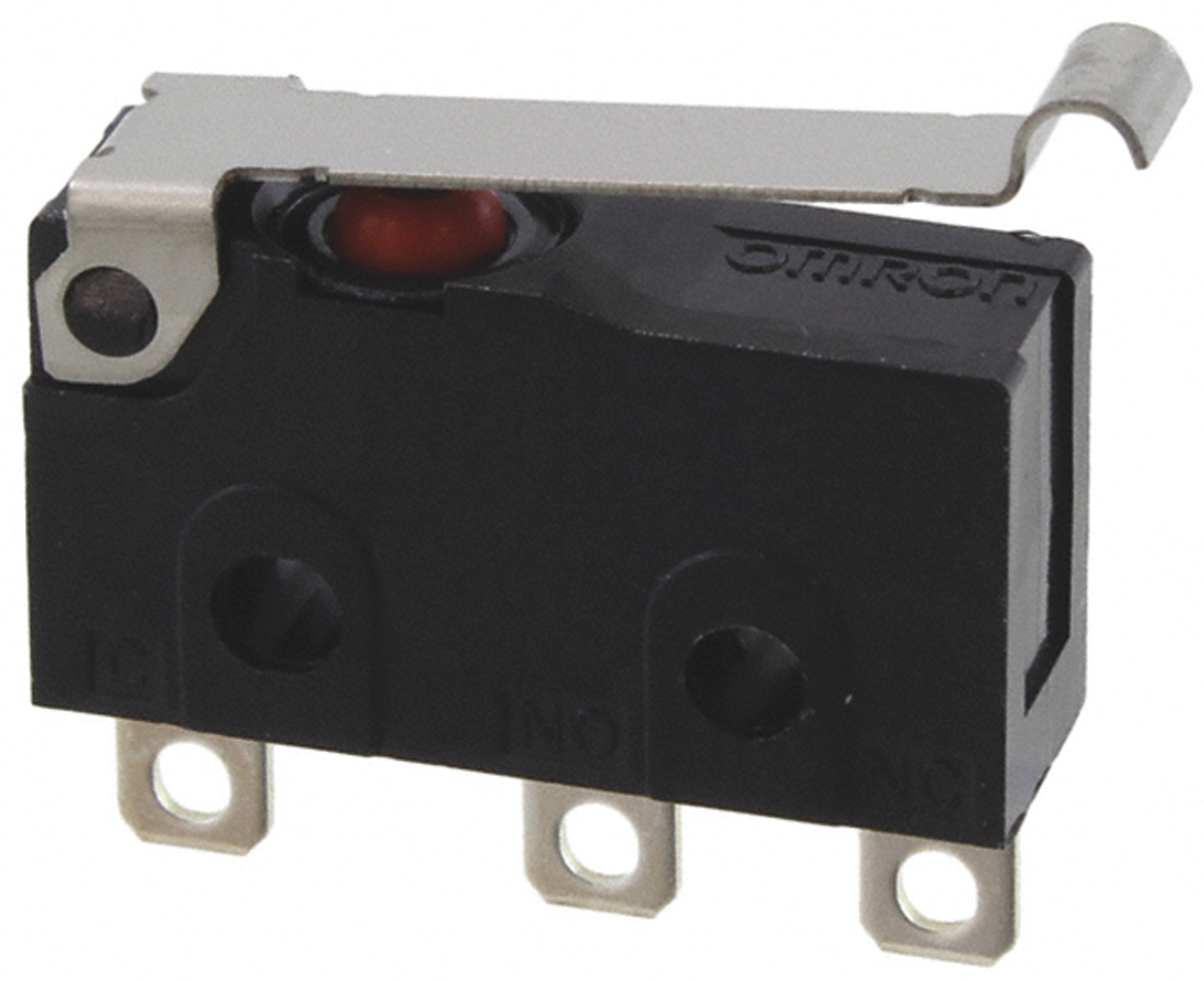 Omron Simulated Roller Lever Micro Switch, Solder Terminal, 100 mA @ 30 V dc, SPDT, IP67