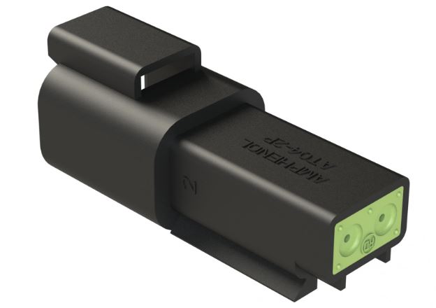 Amphenol Industrial, AT Cable connector Plug 2 Way, Crimp Termination AT04-2P-RD01BLK