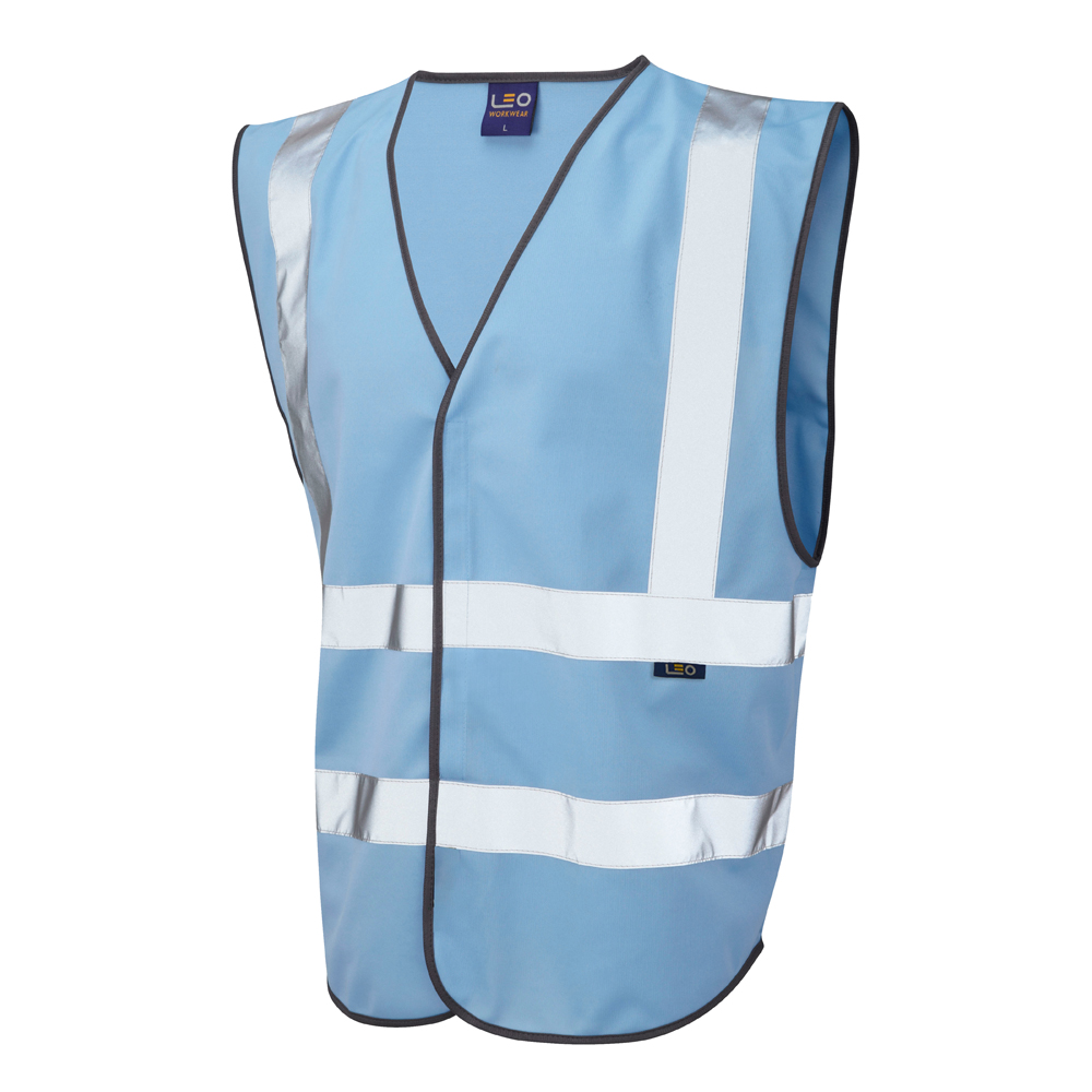 Leo Workwear Blue Hi-Vis Hi Vis Vest, XXL