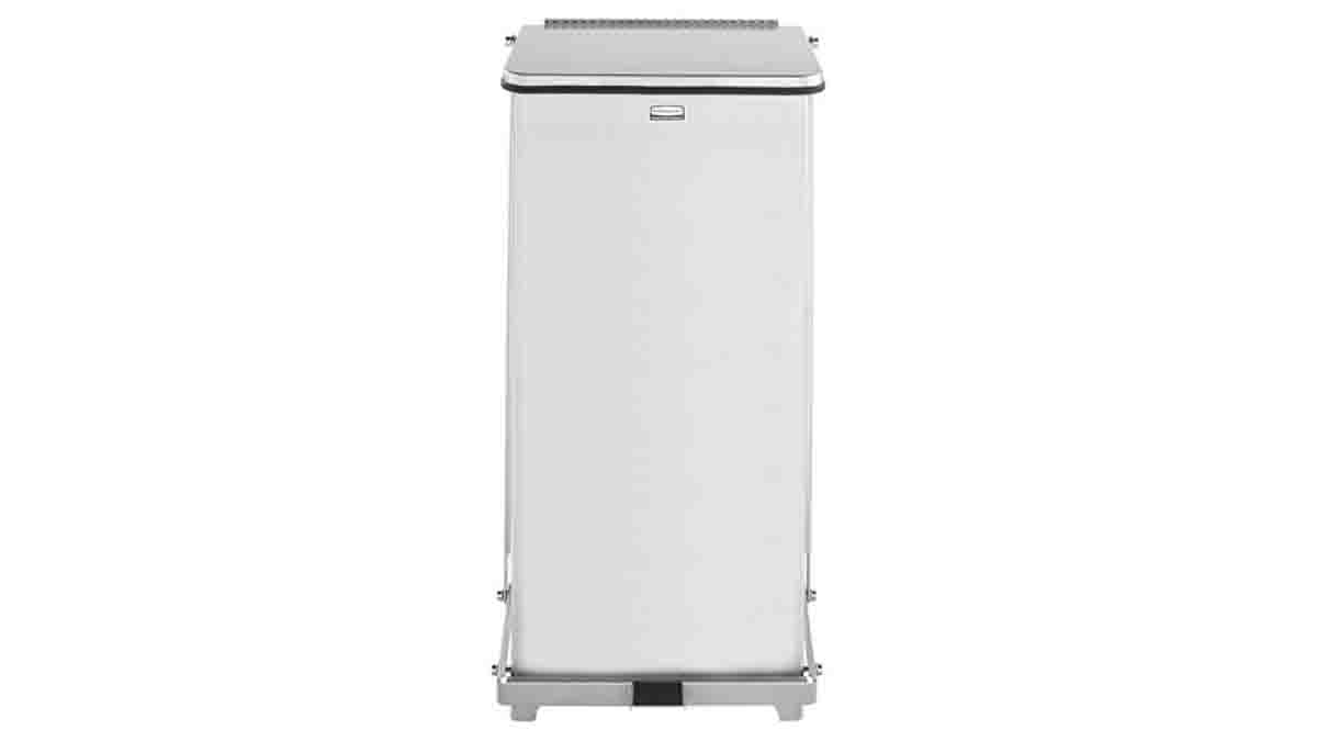 Rubbermaid Commercial Products Defenders 49L Grey Pedal Galvanised Steel Waste Bin