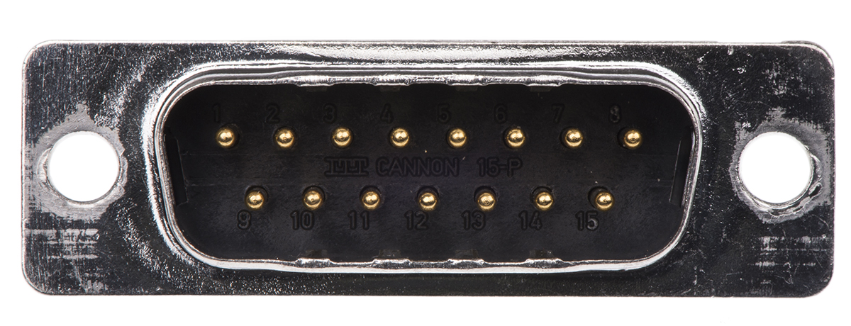 ITT Cannon ORIGINAL D 15 Way Panel Mount D-sub Connector Plug