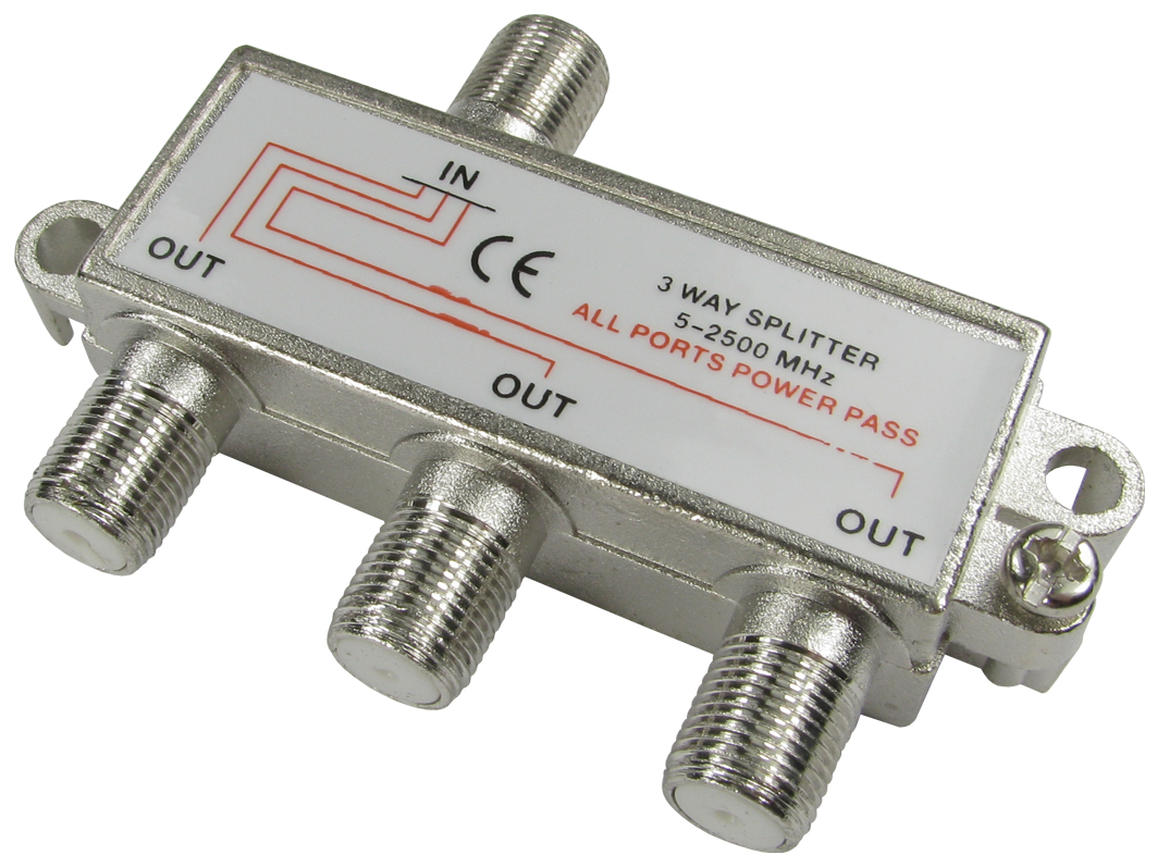RS PRO F Connector/F Connector RF Splitter 1 x F Connector, 2 x F Connector, Frequency 5 → 2500MHz, RF Coaxial