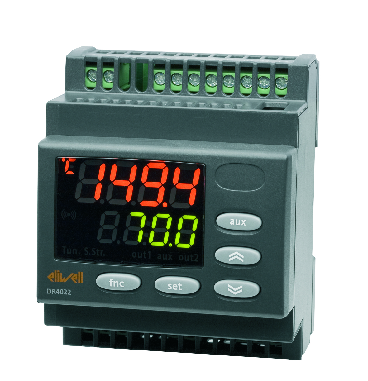 Eliwell DR4020 DIN Rail Controller, 70mm 1 Input, 3 Output Relay, 100 To 240 V Supply Voltage ON/OFF
