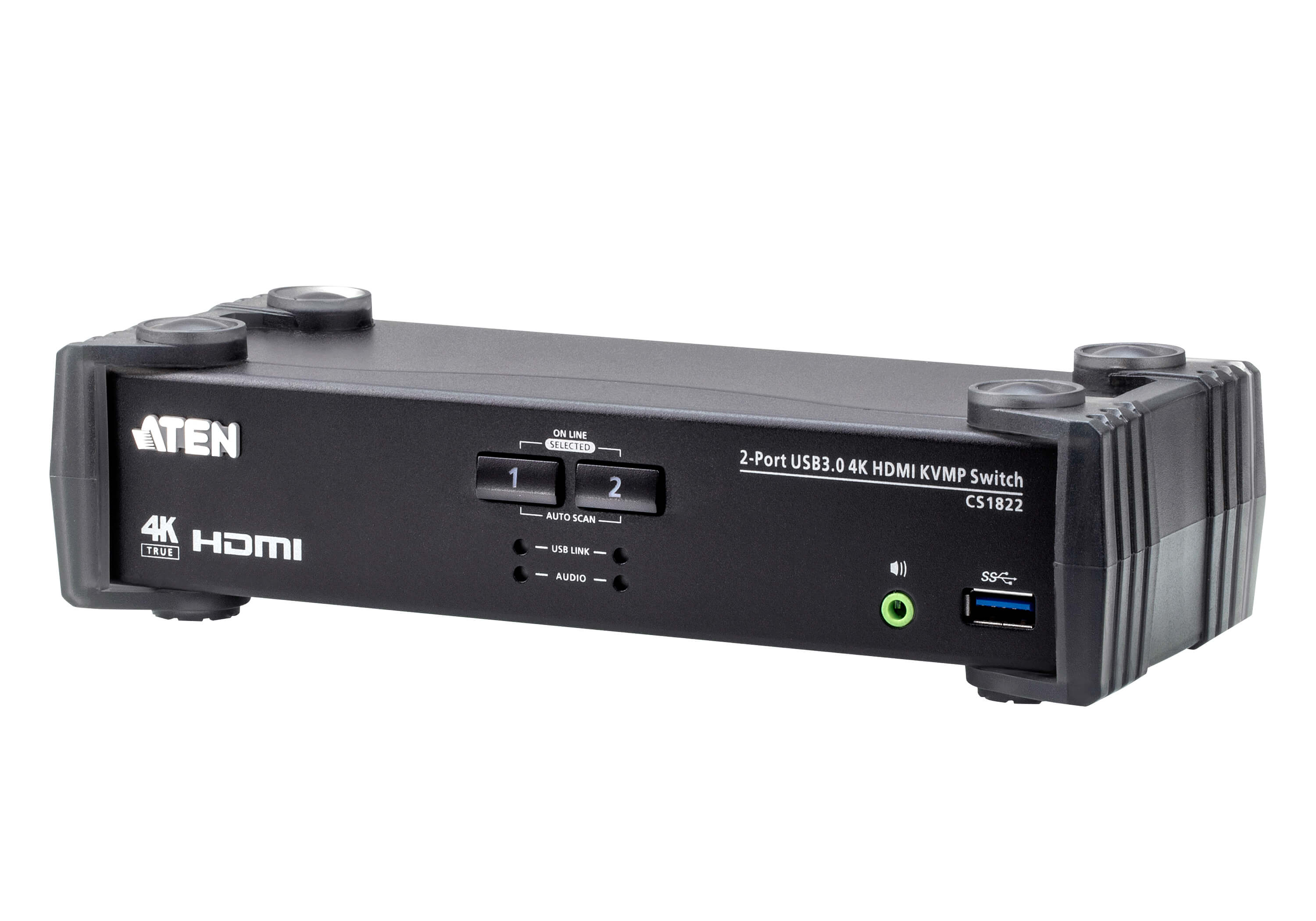 Aten 2 Port USB HDMI KVM Switch, 3.5 mm Jack 4096 x 2160 Maximum Resolution